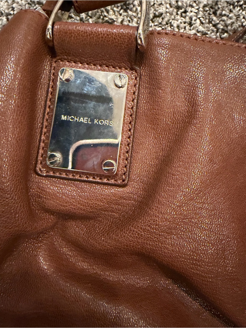 Vintage Michael Kors Camel Color Satchel Bag Like New - Picture 3 of 9